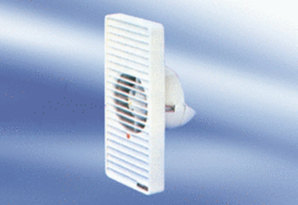 ECA 9-2 VZ IM0009504.PNG Small room fan for bathroom and WC, with square elongated internal grille and time delay switch