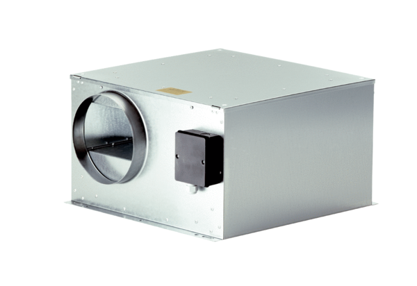 ECR-A 12 IM0009890.PNG A hangcsillapító dobozos ventilátor illik az ECR 12 kompaktdobozhoz.