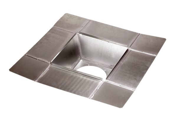 SZ 22 IM0011739.PNG For a connection between the SD 22 socket sound absorber and the ventilation ducts that is economical in terms of air flow and easy to mount, for installation in flat roofs