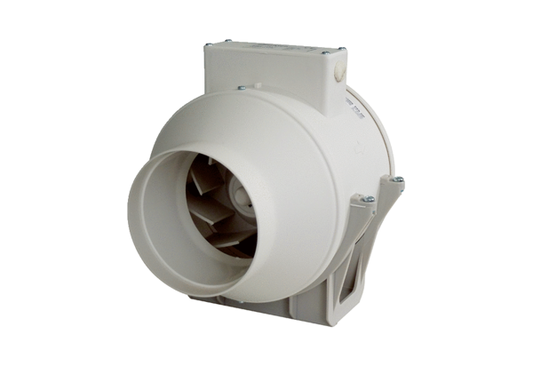 ERK 100 T IM0015670.PNG Diagonális ventilátor csőbe történő szereléshez, DN 100, egyfokozatú utánfutás relével, 3 - 15 percig beállítható